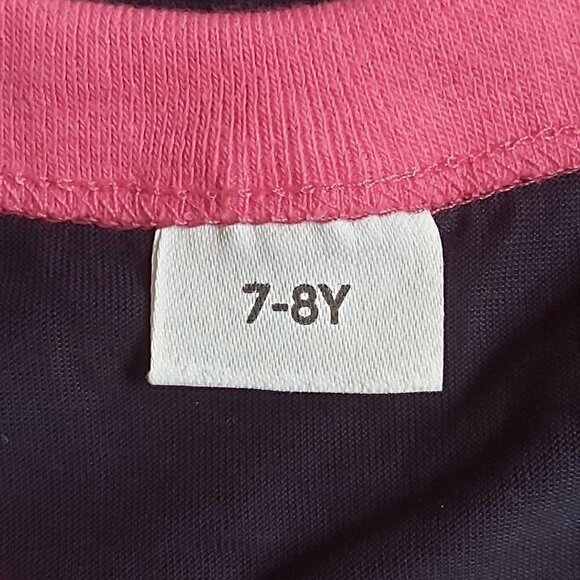 Nwot Girls Size 7/8 Dark Purple Short Sleeved Shirt With White Unicorn - Picture 3 of 5